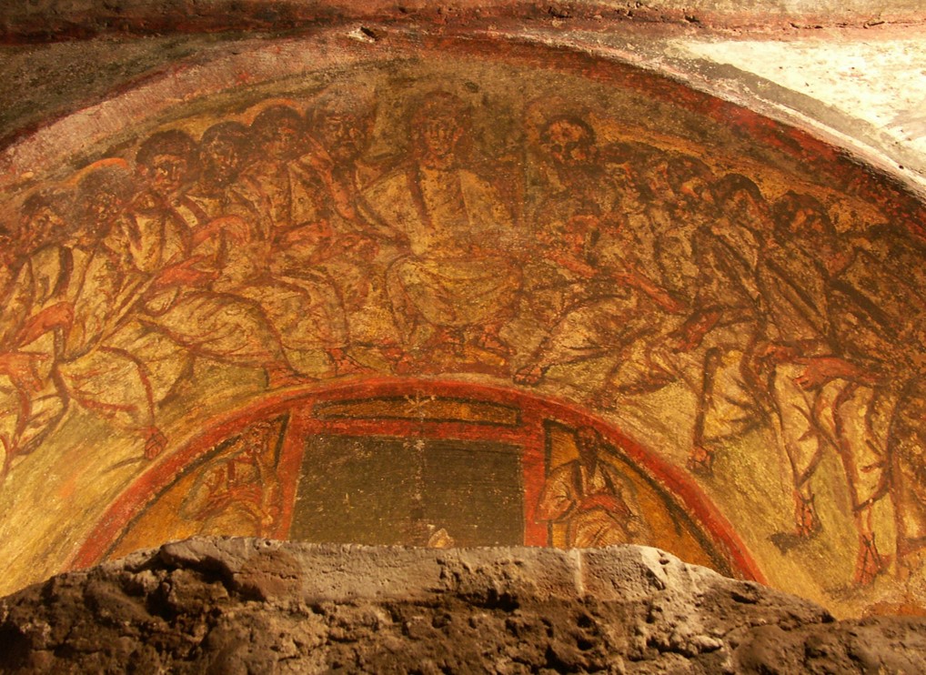 Wandbilder in den Domitillakatakomben